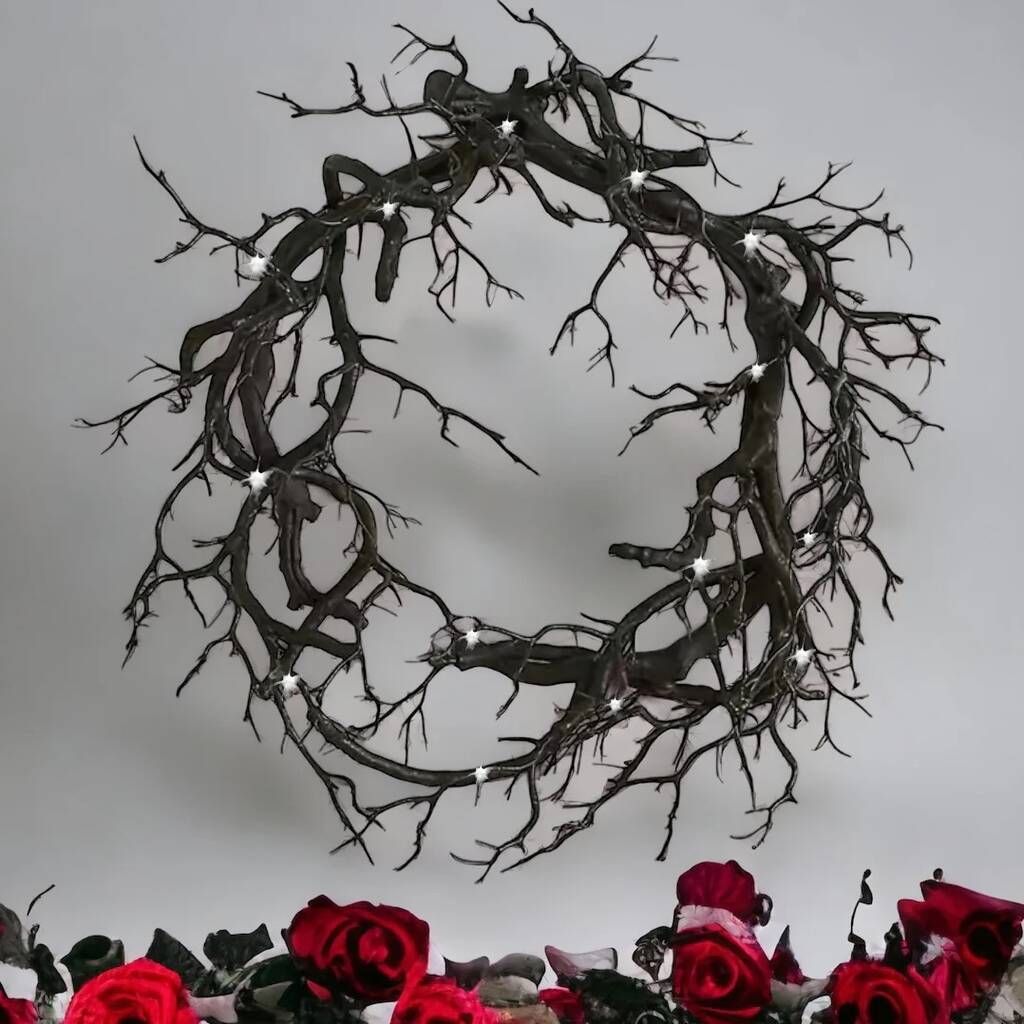 Pretty Little Presents Black Branch Halloween Twig Wreath