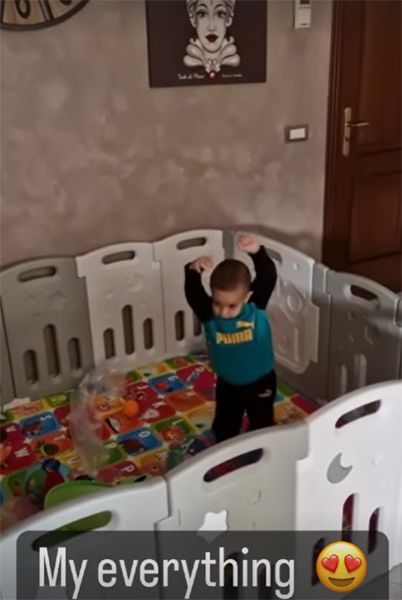 A toddler dancing