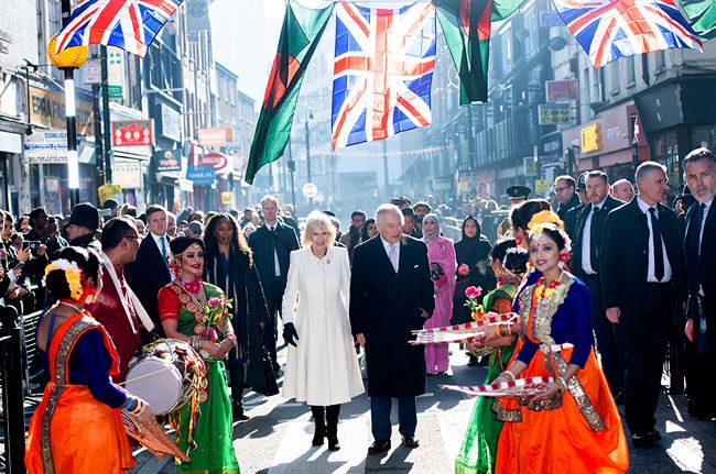 King Charles and Queen Consort Camilla in Brick Lane