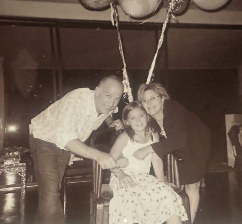 Billie with her parents, Bryan Lorde and Carrie Fisher