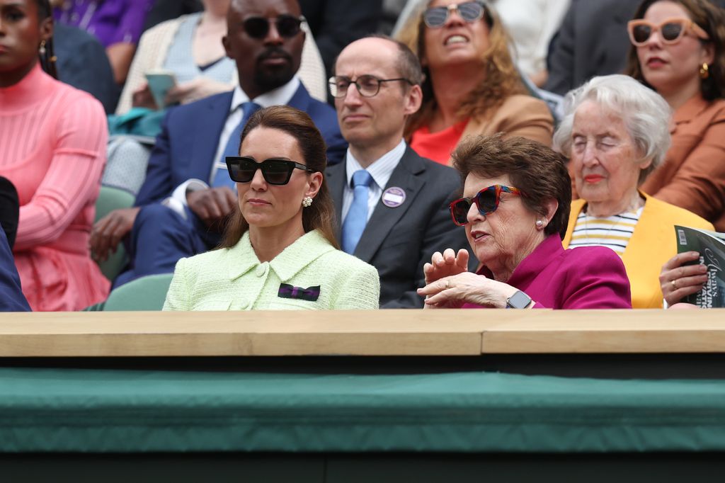 Kate Middleton and Billie Jean King in the Wimbledon crowd