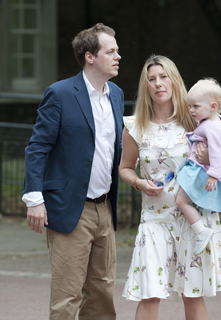 Tom Parker Bowles And Wife Sara With Their First Child Lola, Watch From The Crowds During The Trooping The Colour 2009. (Photo by Antony Jones/UK Press via Getty Images)