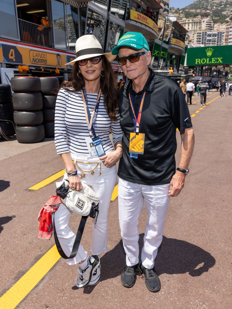 Michael Douglas and Catherine Zeta-Jones attend the F1 Grand Prix of Monaco 