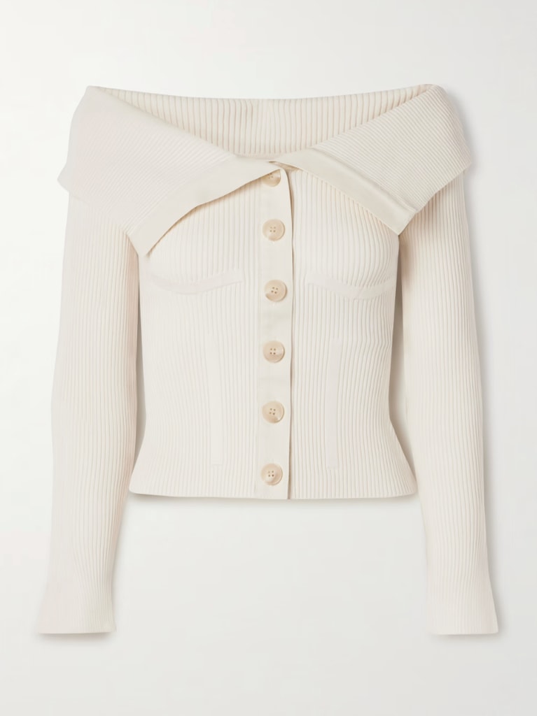 Off-The-Shoulder Knit Cardigan