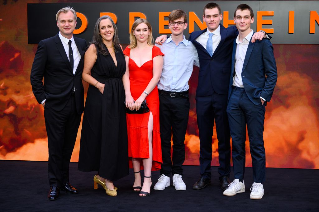 LONDON, ENGLAND - JULY 13: Christopher Nolan and family attend the "Oppenheimer" UK Premiere at Odeon Luxe Leicester Square on July 13, 2023 in London, England. (Photo by Joe Maher/WireImage)
