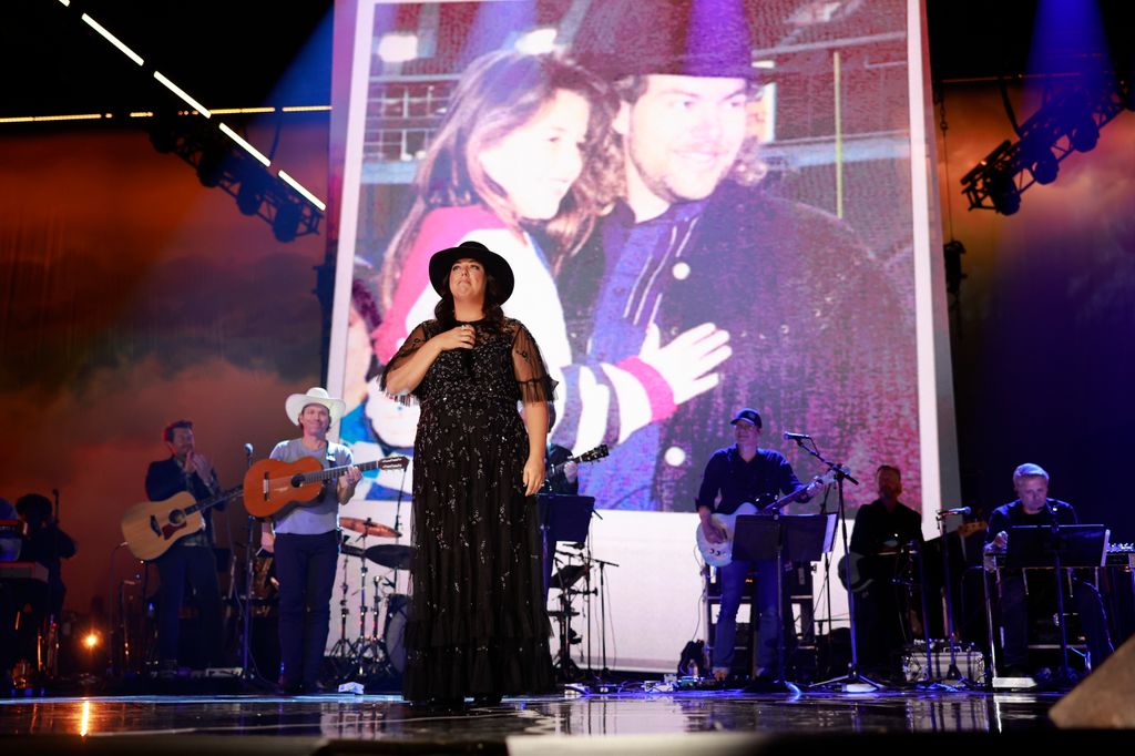 Krystal Keith, daughter of Toby Keith, performs onstage for the Toby Keith: American Icon tribute at Bridgestone Arena on July 29, 2024 in Nashville, Tennessee.