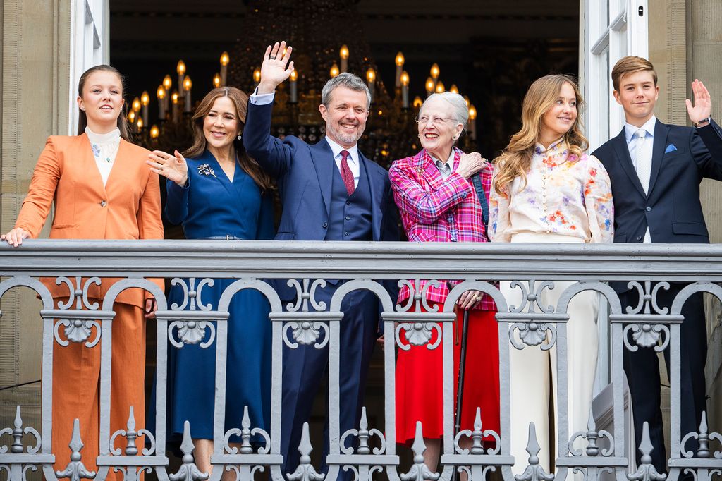 Danish royals on balcony for King Frederik's birthday