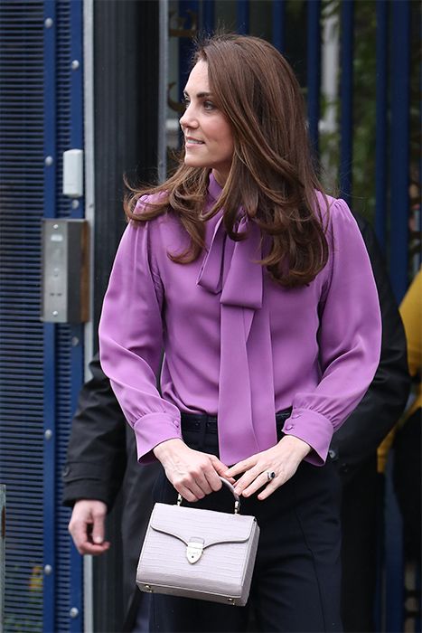 kate middleton purple blouse dress