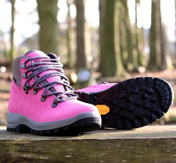 Pink dog walking boots