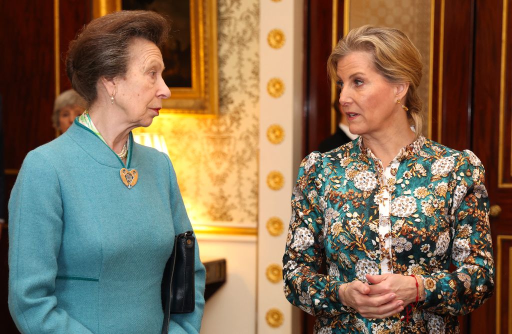 Princess Anne and Duchess Sophie talking