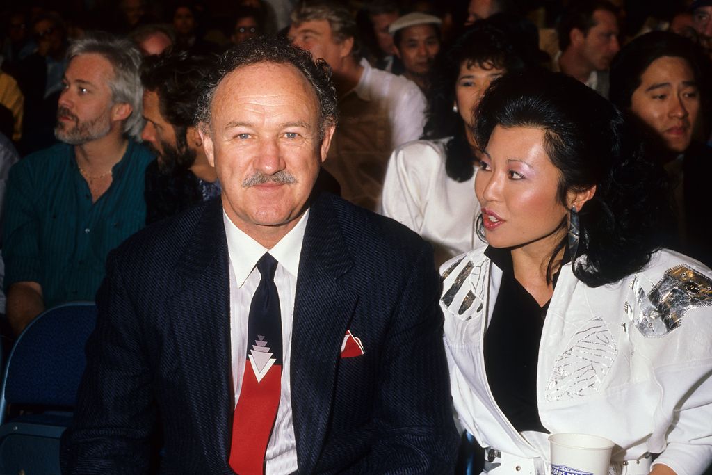 Actor Gene Hackman and wife Betsy Arakawa pose for a portrait in 1986 in Los Angeles, California