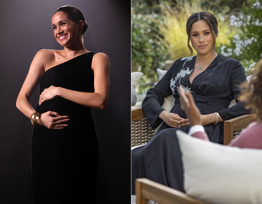 Meghan Markle's 6-Month Baby Bump Is on Full Display in Blush V