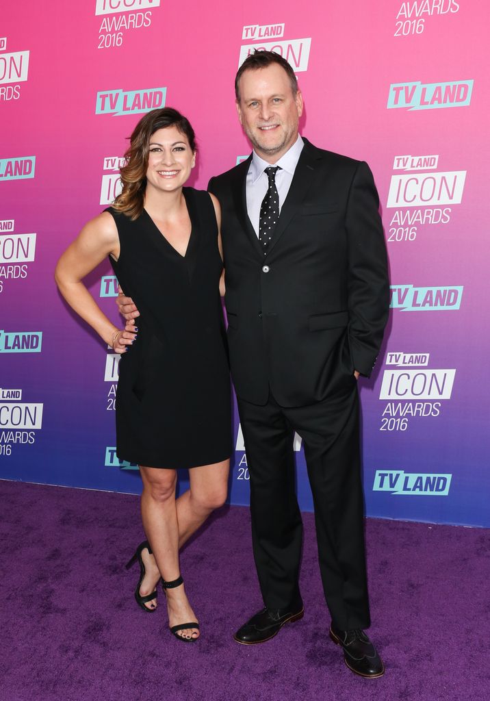 Dave Coulier (R) and his Wife Melissa Bring (L) attend the TV Land Icon Awards at The Barker Hanger on April 10, 2016 in Santa Monica, California