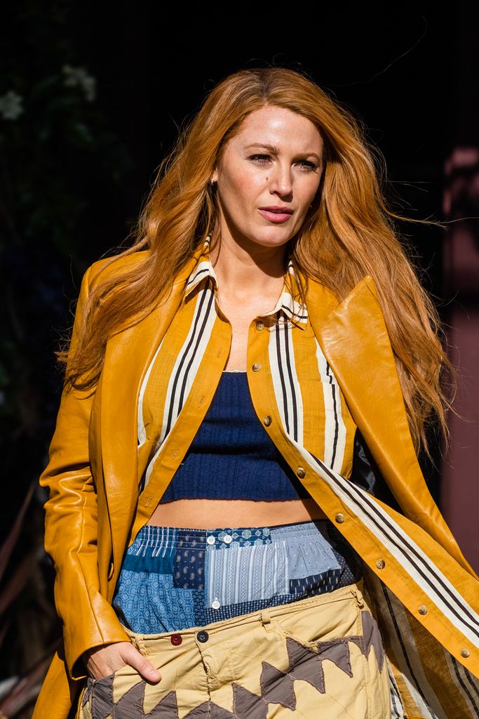 Blake Lively is seen filming "It Ends With Us" on May 25, 2023 in Hoboken, New Jersey