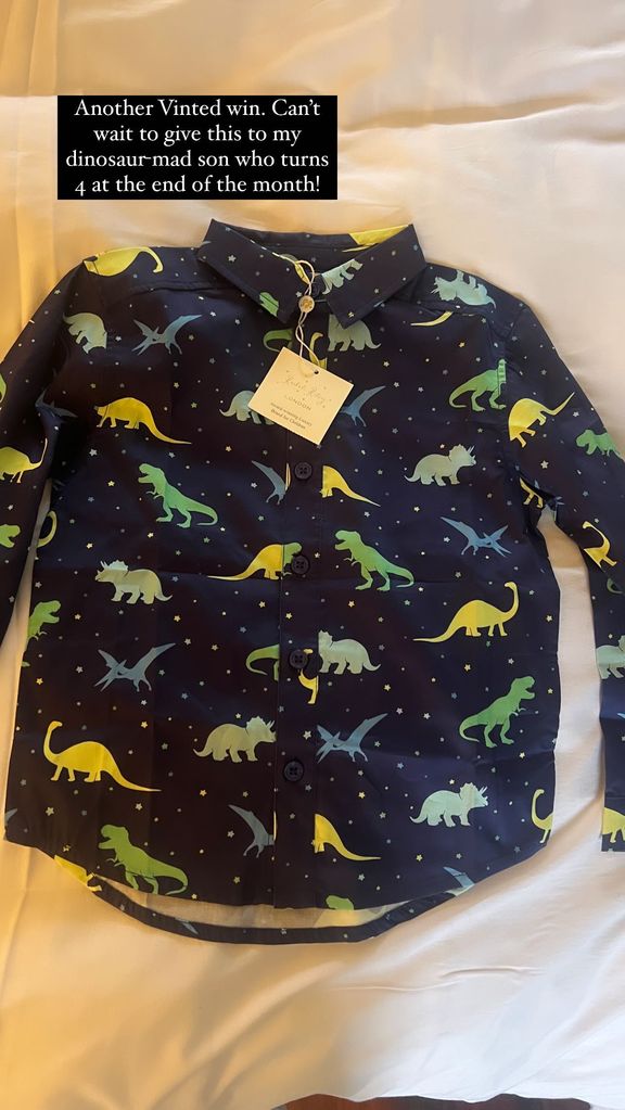 Carrie revealed she bought Wilfred an adorable dinosaur shirt 