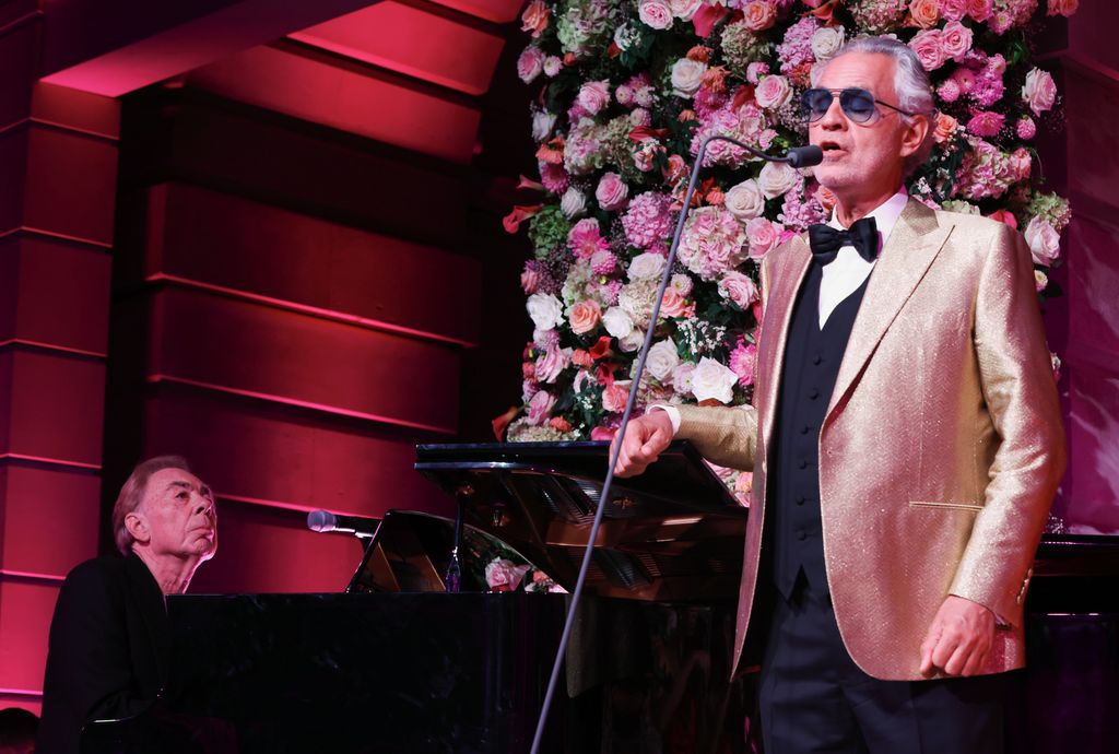 Lord Andrew Lloyd Webber and Andrea Bocelli perform at the inauguration of The OWO