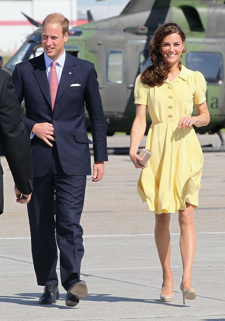 Catherine, Duchess of Cambridge and Prince William, Duke of Cambridge arrive at Calgary Airport on July 7, 2011 in Calgary, Canada.