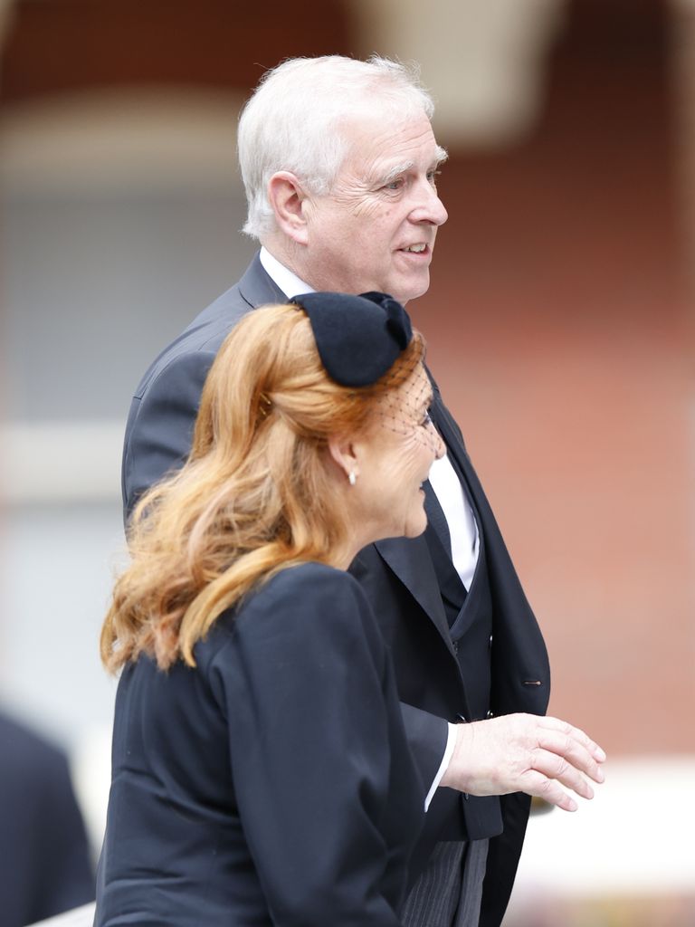 Prince Andrew and Sarah Ferguson attend Duchess of Kent's funeral