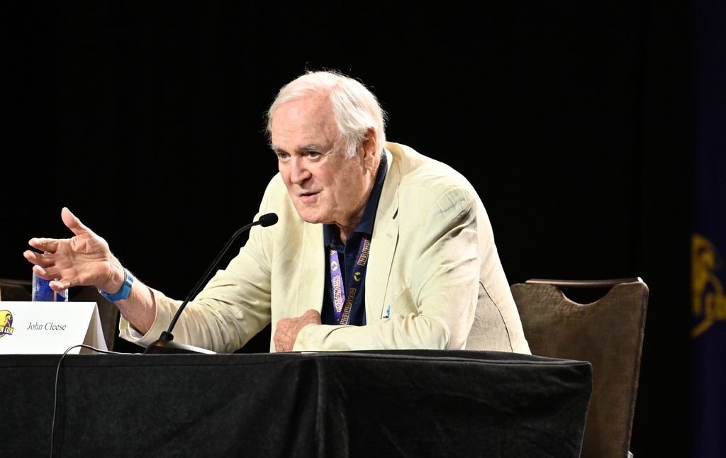John Cleese speaking onstage during "An Hour with John Cleese: There Are Those Who Call Him...John!"