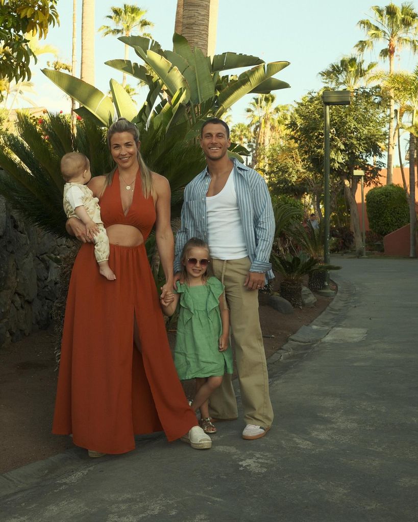 family on holiday in spain with two children