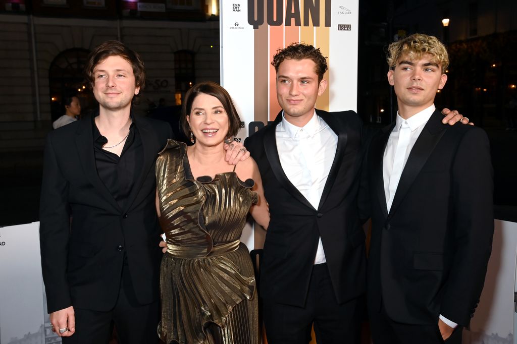 Finlay Kemp, Sadie Frost, Rafferty Law and Rudy Law attend the "Quant" premiere in London