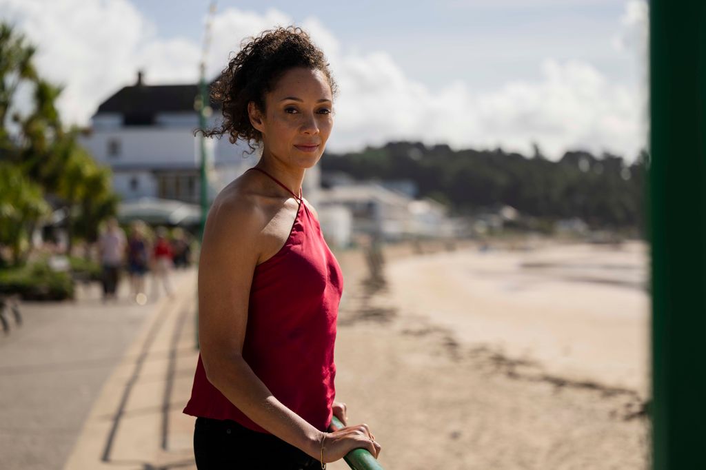 woman standing on beach