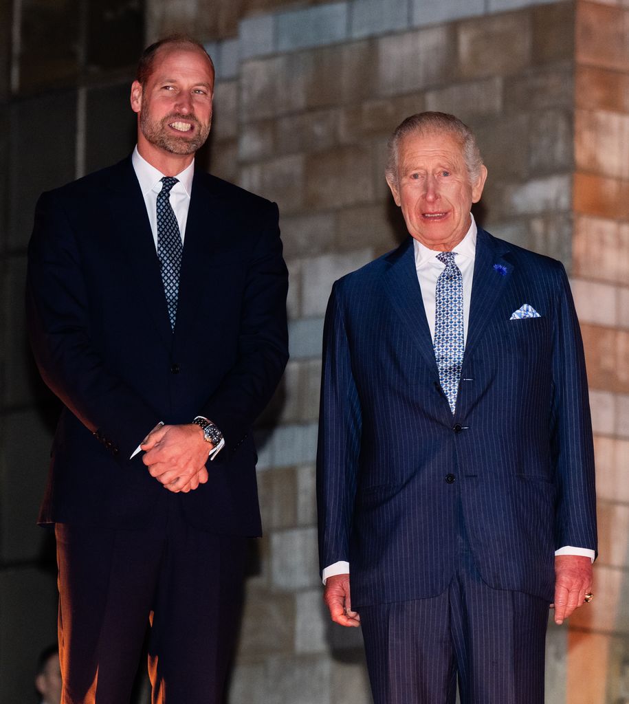 LONDON, ENGLAND - OCTOBER 09: King Charles III and Prince William, Prince of Wales attend the Countdown to COP30 event, at the Natural History Museum on October 09, 2025 in London, England. The event, hosted by the Natural History Museum and the UK Government, brings together climate ambassadors from across the world ahead of the COP30 summit in Belem in November. (Photo by Samir Hussein/WireImage)