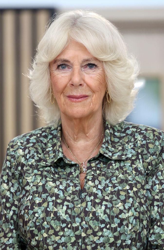 Queen Camilla in a floral outfit