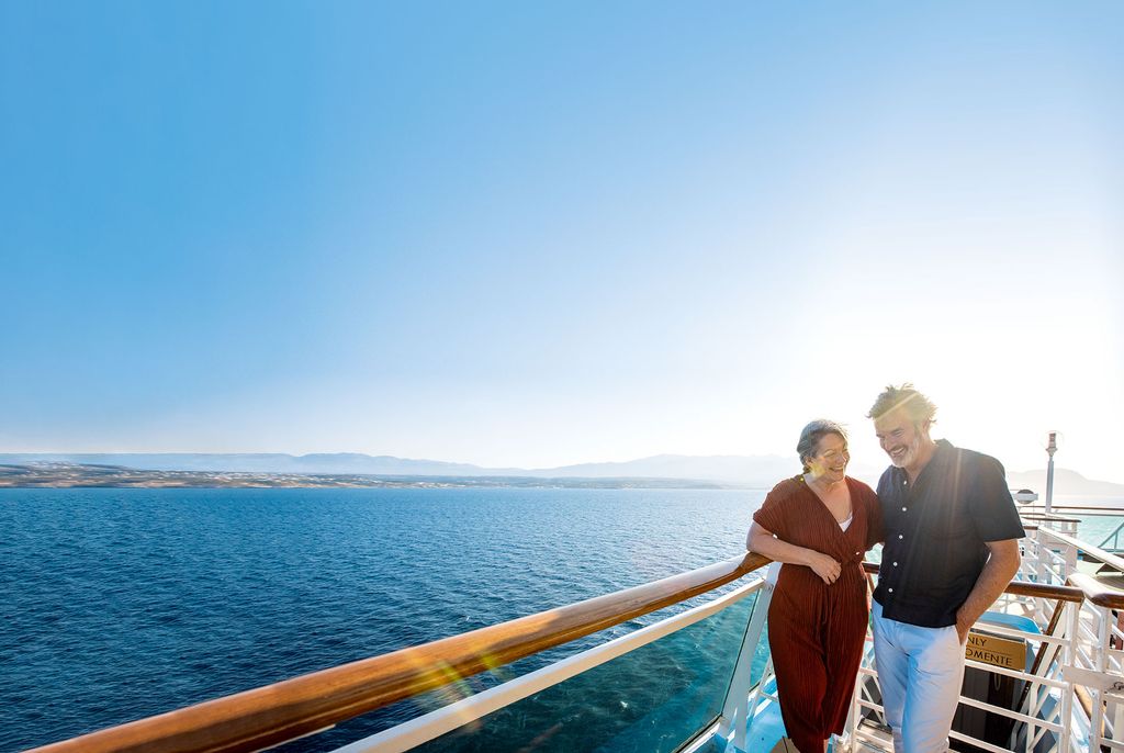 A couple on board Marella Cruises