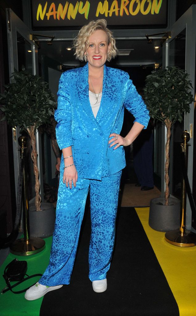 Steph McGovern in sparkly blue outfit