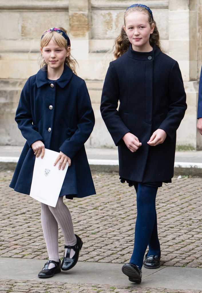 Savannah Philips and Isla Phillips at the Memorial service for The Duke Of Edinburgh