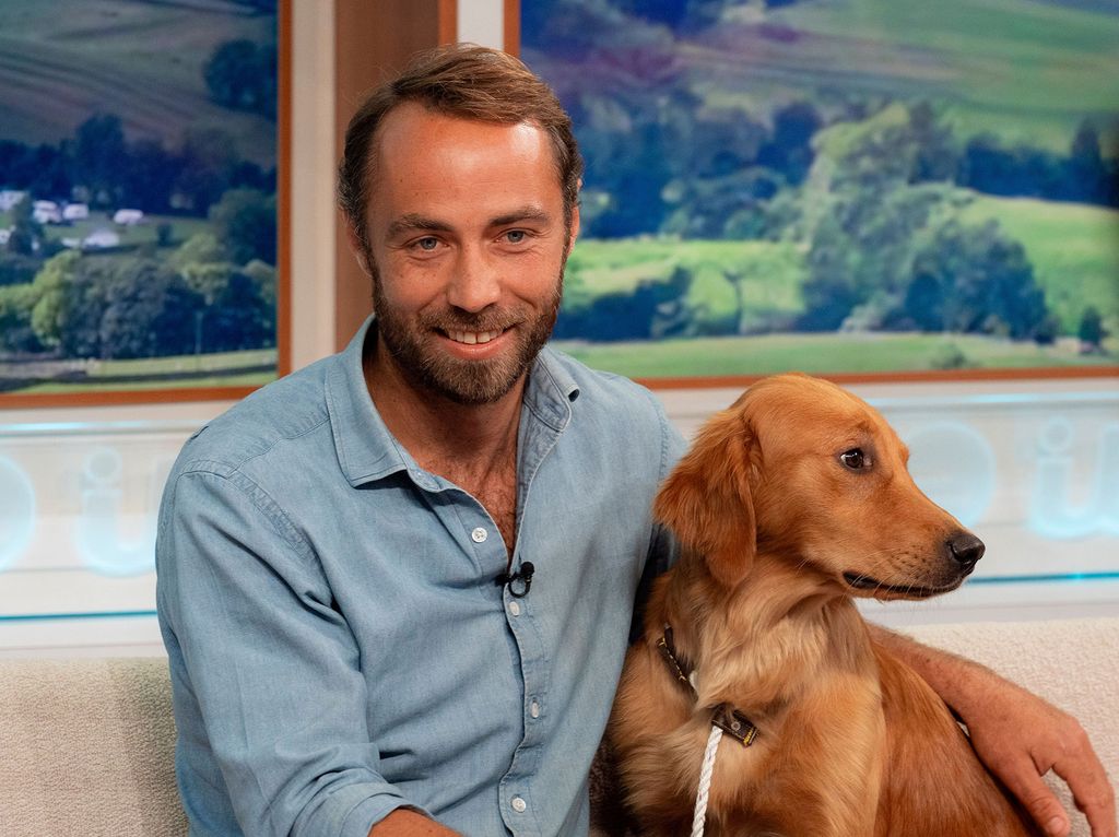 James Middleton no Good Morning Britain com seu cachorro de estimação