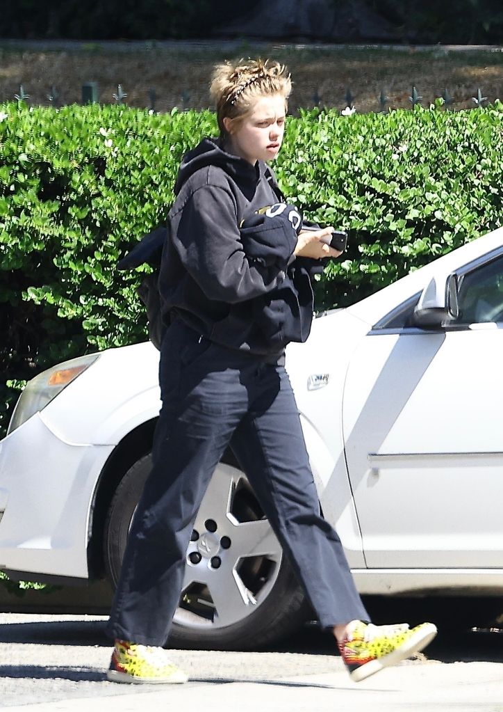 Shiloh Jolie-Pitt is pictured exiting a friend's home in L.A 