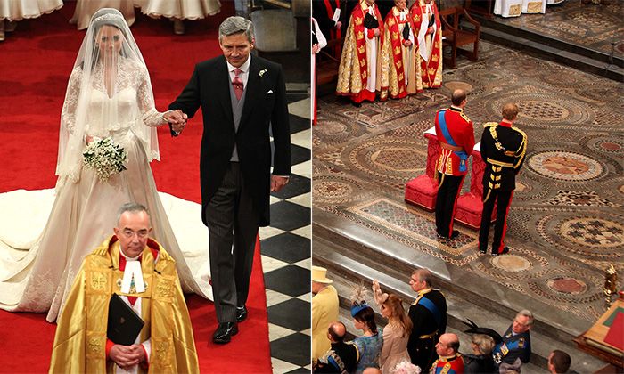 kate middleton walking up aisle