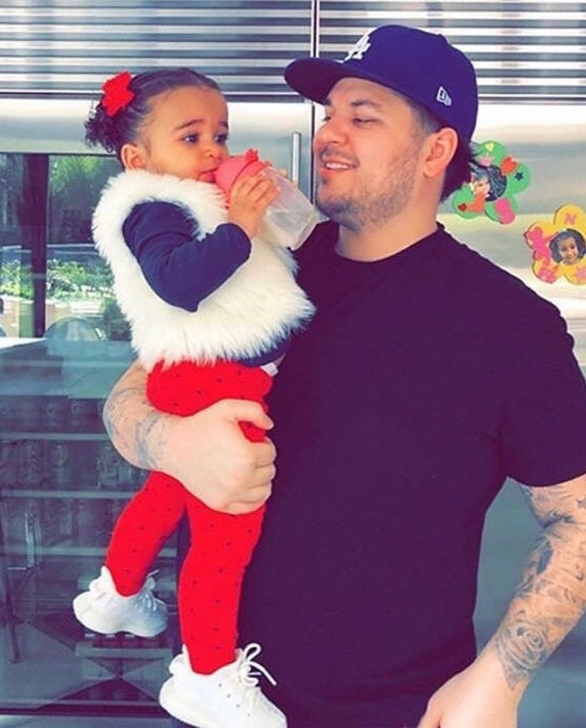 Rob Kardashian pictured with daughter Dream