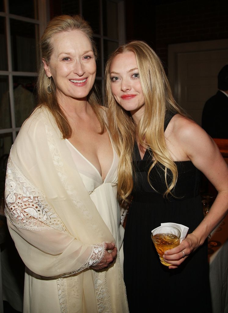 Meryl Streep and Amanda Seyfried attend the after-party for the premiere of "Mamma Mia!" at the Central Park Boathouse on July 16, 2008 in New York City