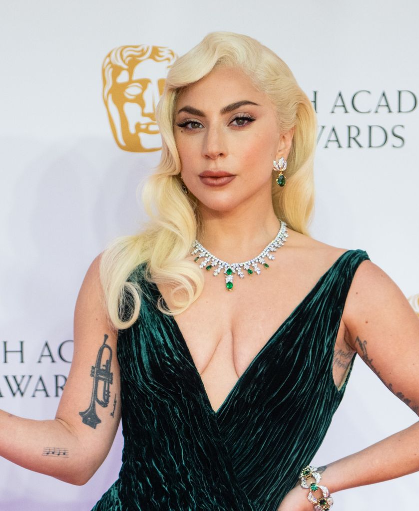 Lady Gaga attends the EE British Academy Film Awards 2022 at Royal Albert Hall on March 13, 2022 in London, England