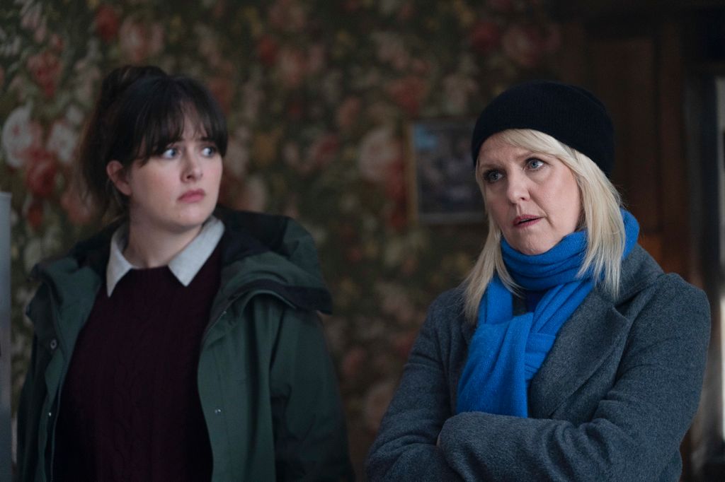 Alison O'Donnell as DI Tosh McIntosh and Ashley Jensen as Ruth Calder in Shetland