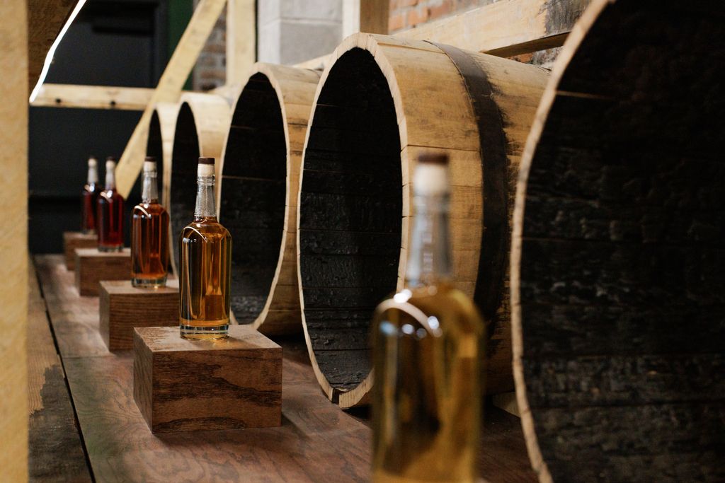 Whiskey barrels at  Nelson’s Green Brier Distillery