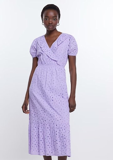 river island broderie lilac dress 