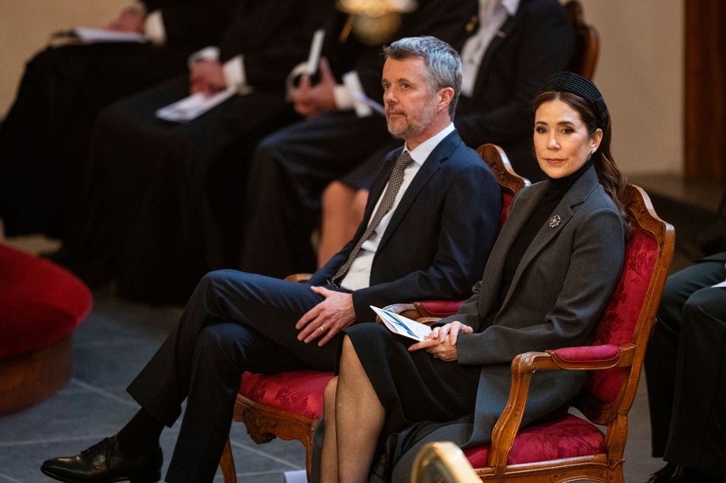 King Frederik and Queen Mary at the church service