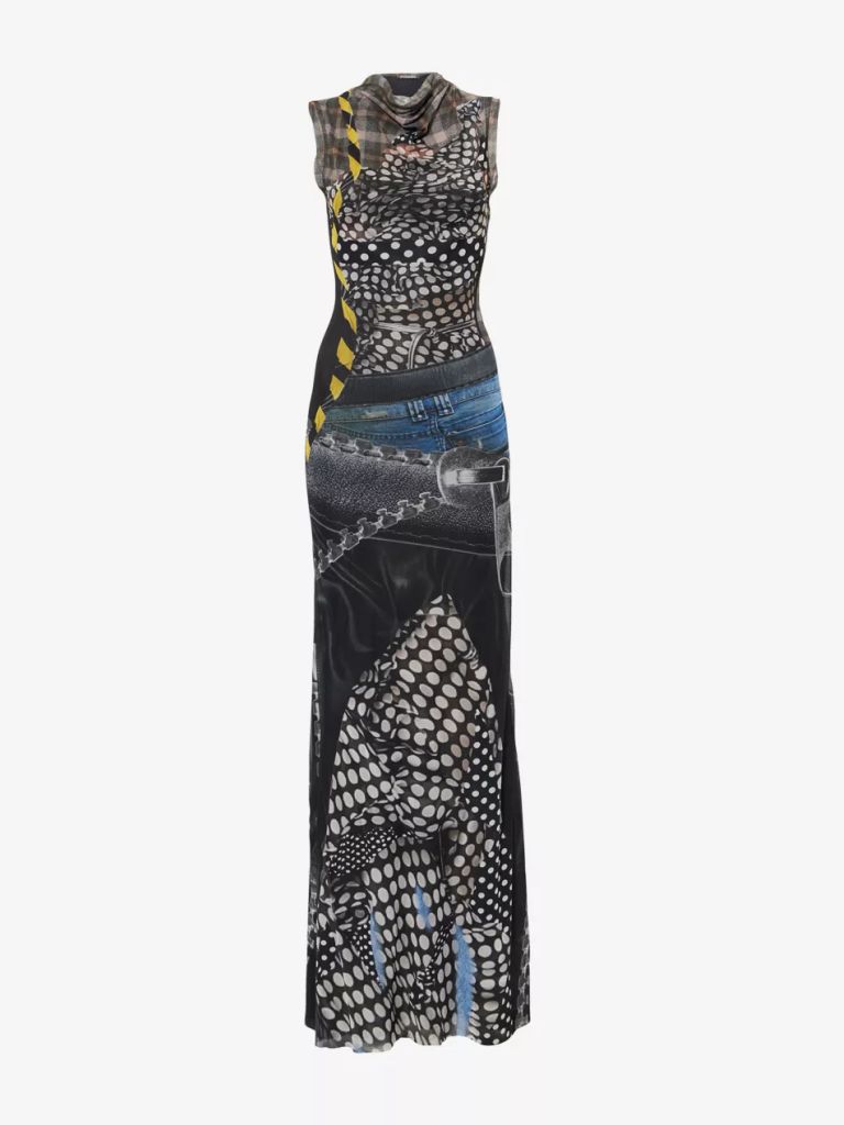 Mesh printed dress