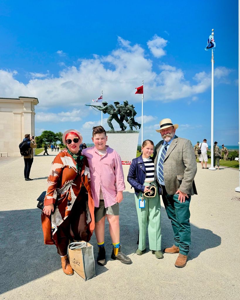 The family-of-four visited Arromanches-les-Bains