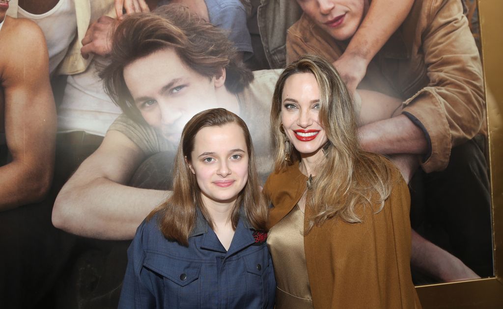  Vivienne Jolie-Pitt and Angelina Jolie attend the opening night of "The Outsiders" 