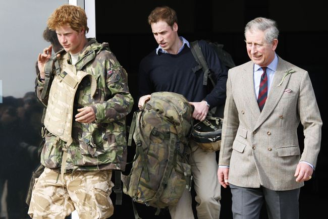 Prince William and King Charles collecting Prince Harry from the army