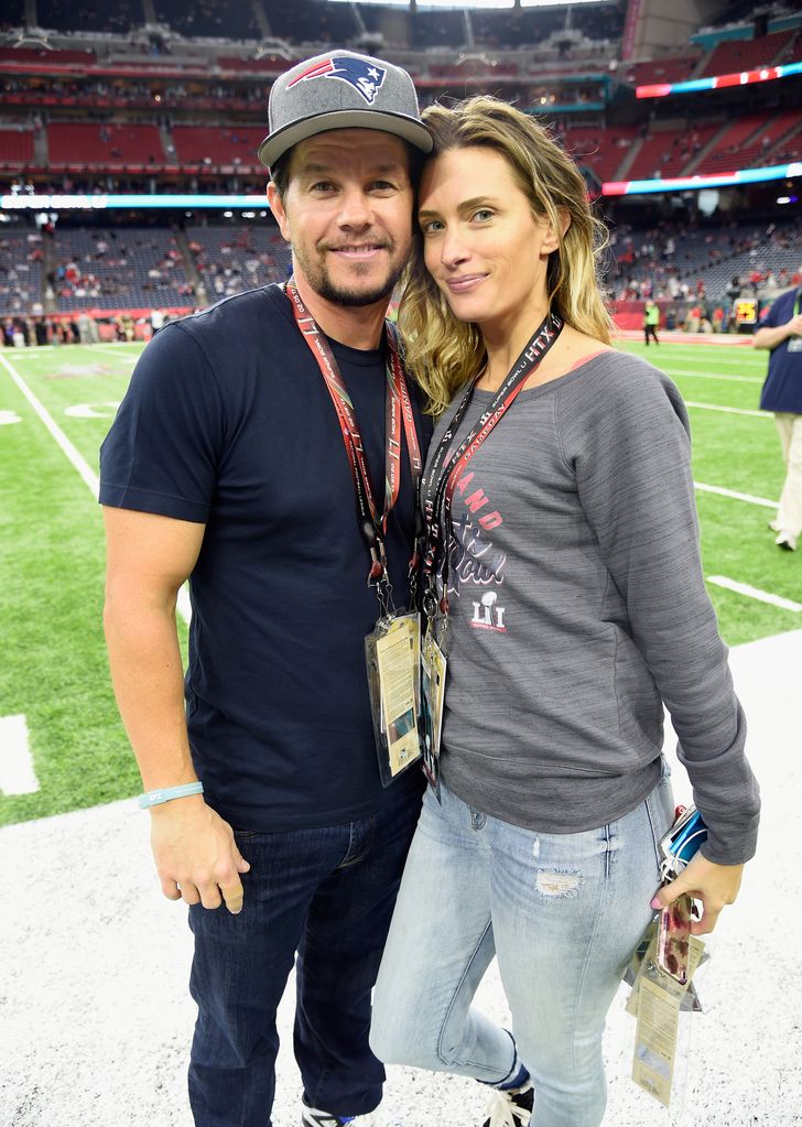 Actor Mark Wahlberg and Rhea Durham attend Super Bowl LI at NRG Stadium on February 5, 2017 in Houston, Texas.