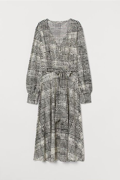 hm crepe long sleeved wrap dress