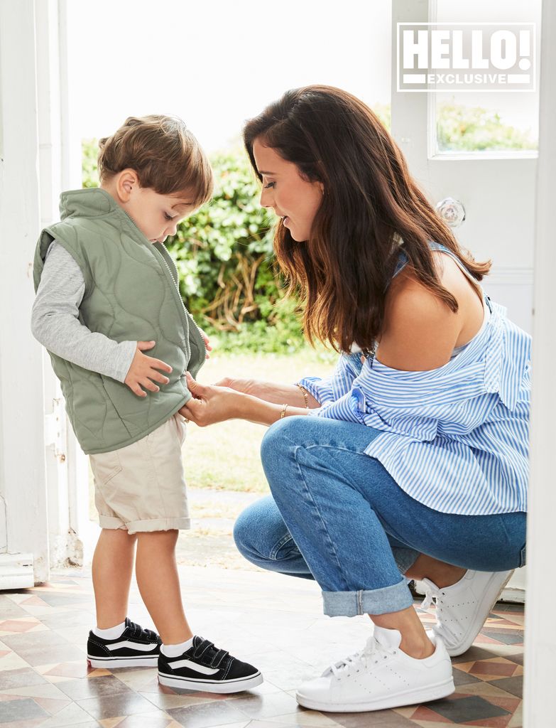 Lucy Mecklenburgh spends time with her son