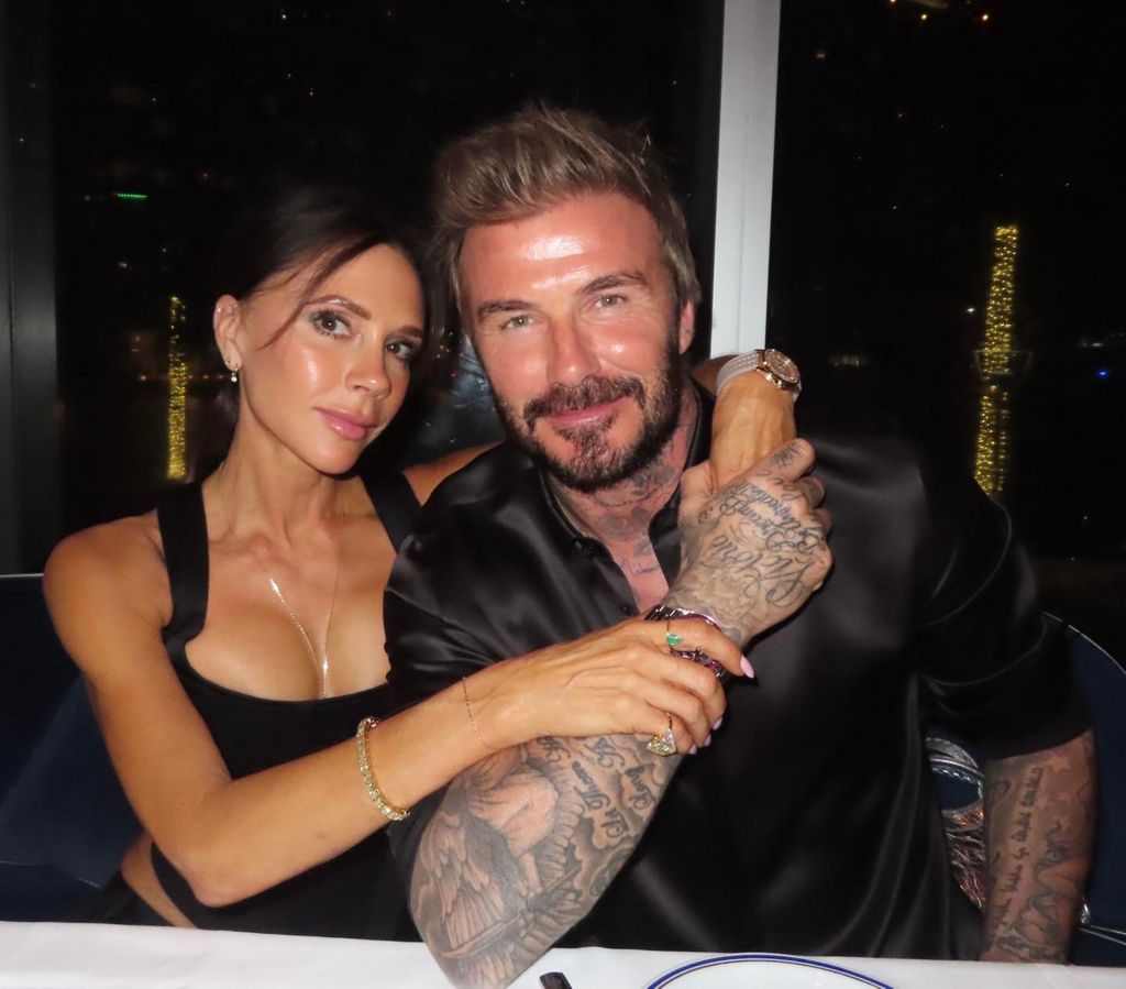 Victoria Beckham posed with David wearing the chicest black corset