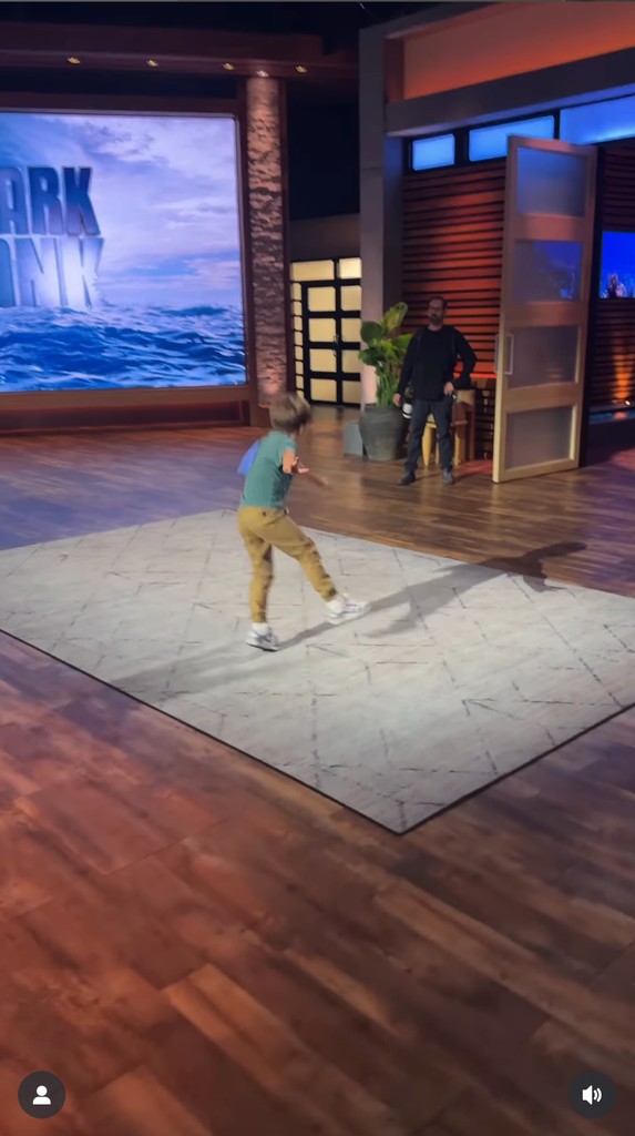Joanna and Chip Gaines' son Crew featured in the Shark Tank studios 